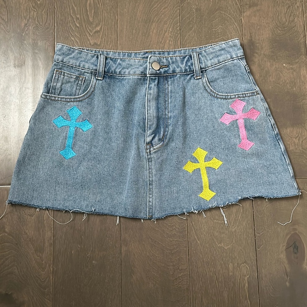 Denim mini skirt